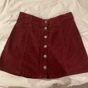 american eagle button up corduroy skirt